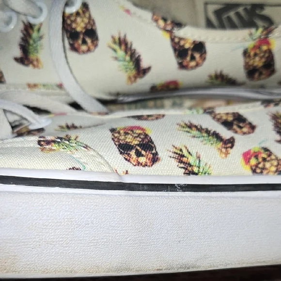 White Sneakers with Pineapple Print - Picture 6 of 12